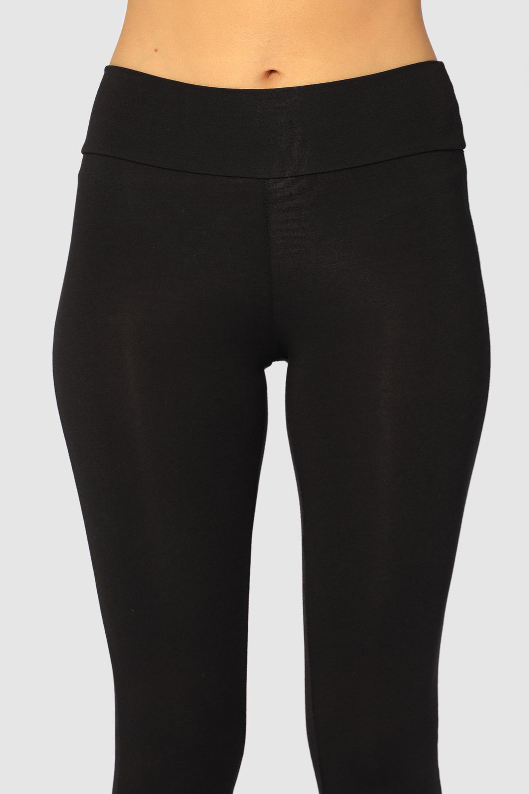 a close up look of the soft bamboo leggings with a soft elastic waistband