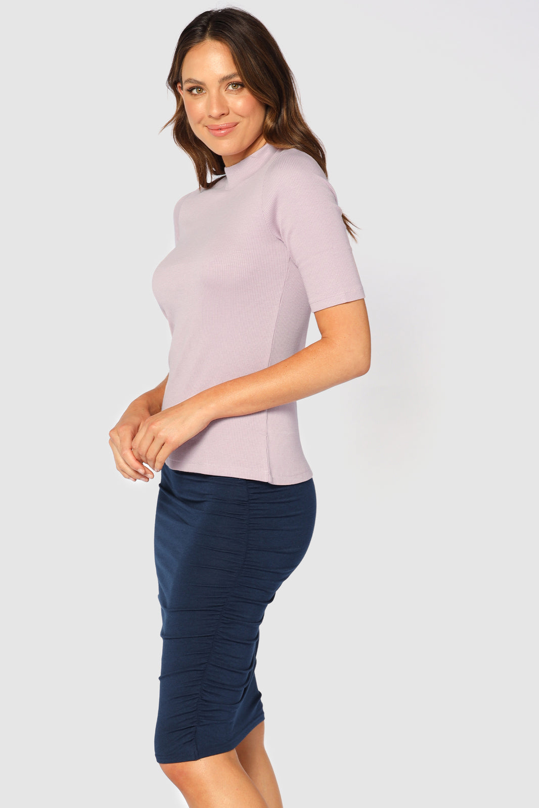 bamboo tube skirt with side ruching