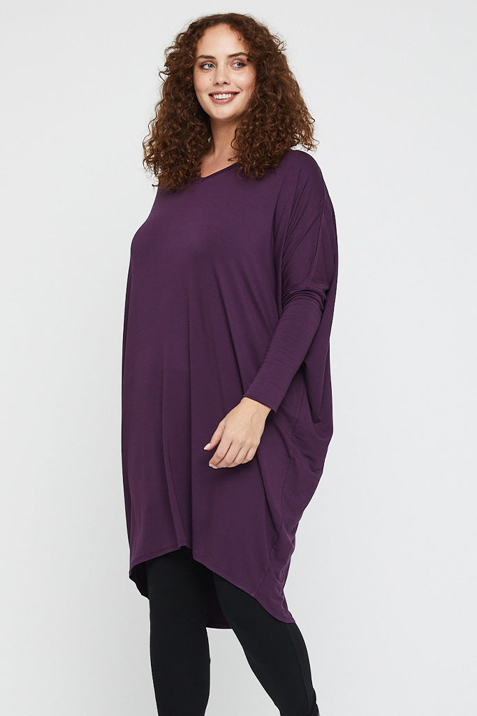 Curvy bamboo dress with relaxed fit.