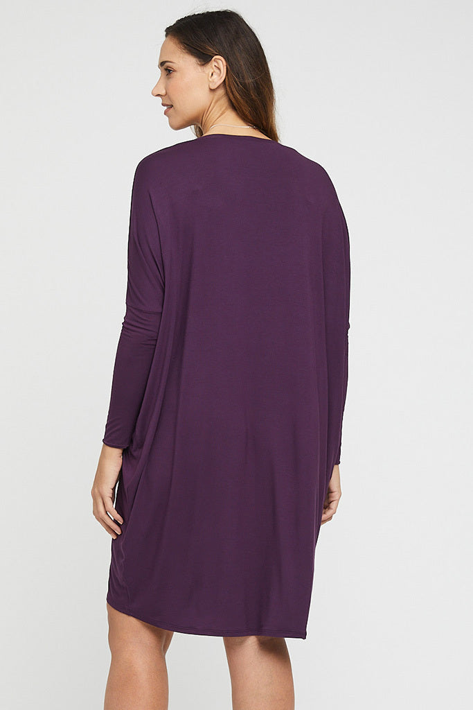 Purple bamboo dress for winter.