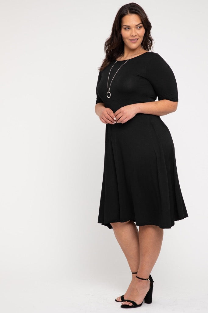 Curve black bamboo dress