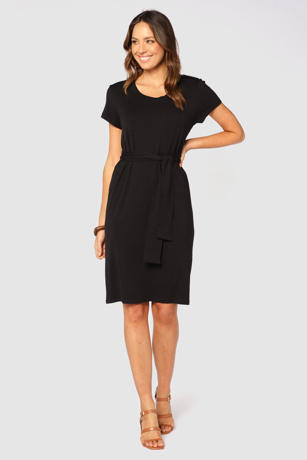 Classic black bamboo T-shirt dress – ethical fashion for women