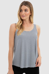 Relaxed Bamboo Singlet - Thin Stripe