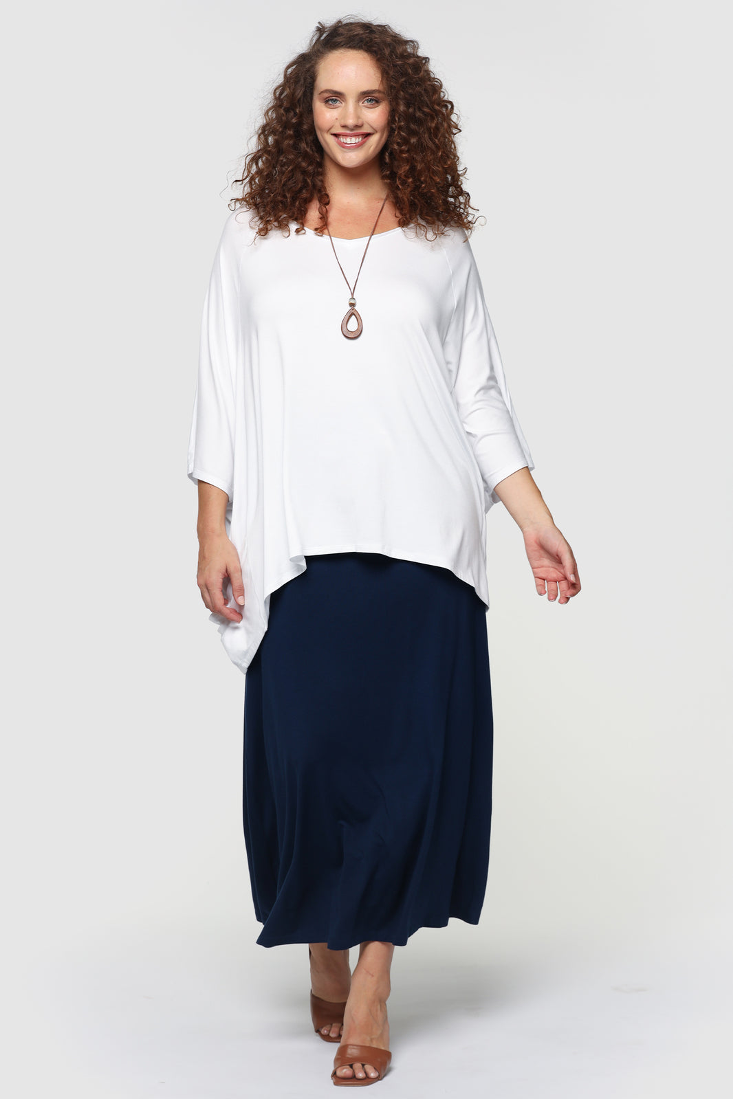 plus size long skirt in navy colour