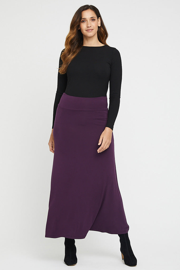 maxi bamboo skirt with stetchy high waist