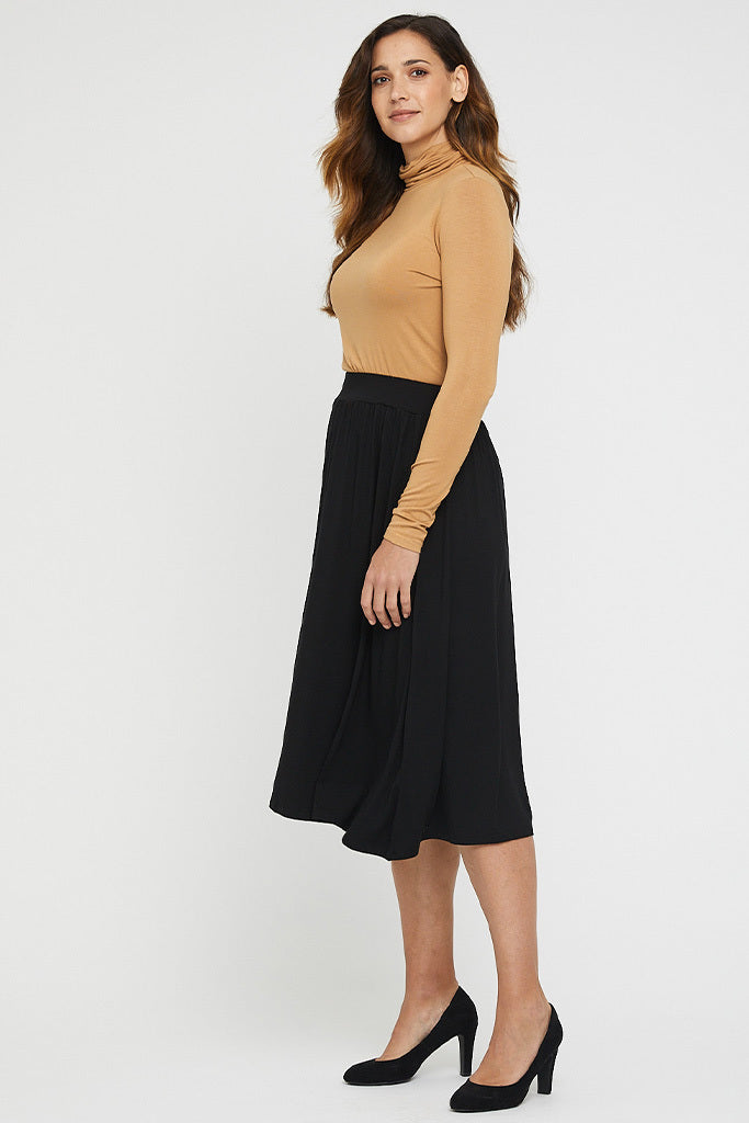 work style midi skirt in soft bamboo fabric