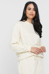 Bamboo Essential Fleece Top  - Winter White