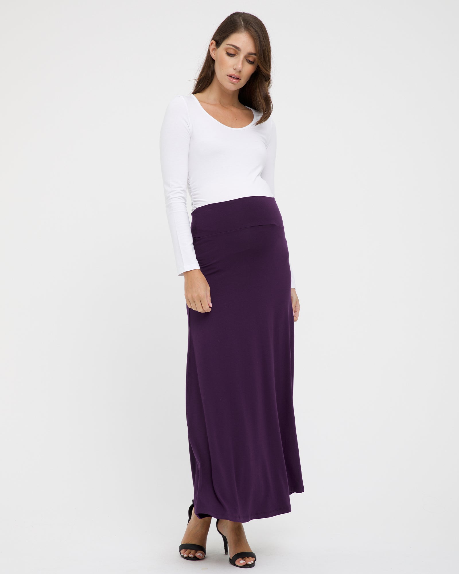 maternity skirt in bamboo fabric in purple
