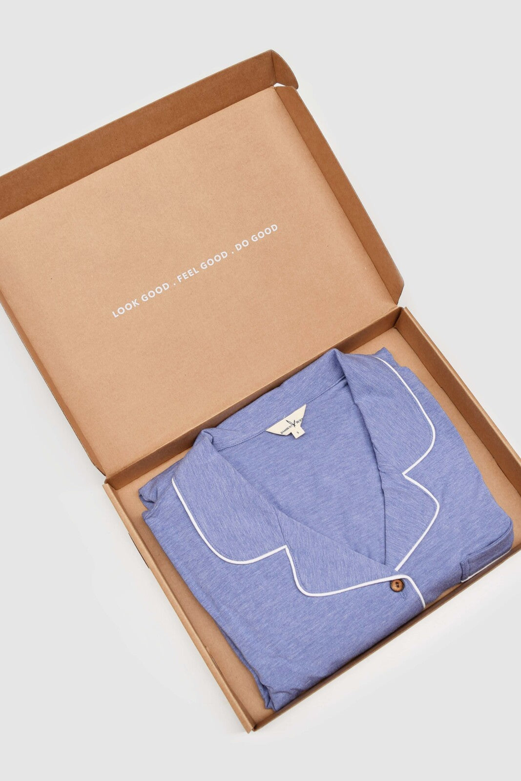 Ladies pyjama set in gift packaging.