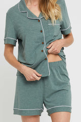 Ladies Pyjama Set - Moss Green