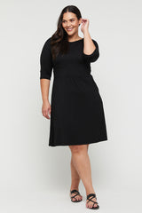 3/4 Sleeve Beth Dress - Black