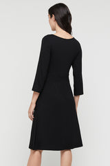 3/4 Sleeve Beth Dress - Black