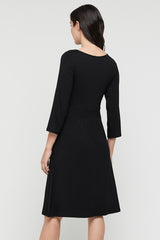 3/4 Sleeve Beth Dress - Black