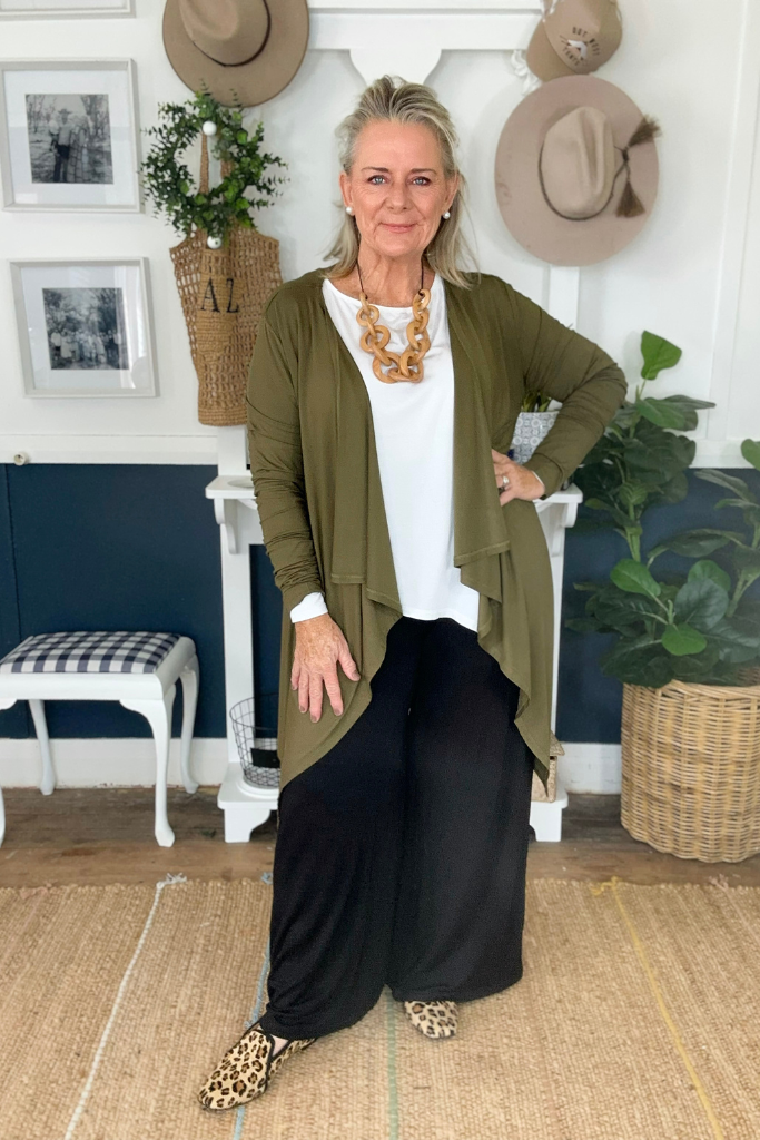 Green waterfall cardigan hot sale