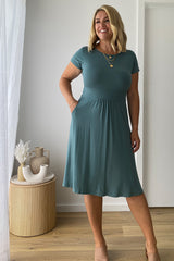 Beth Bamboo Dress - Silver Pine