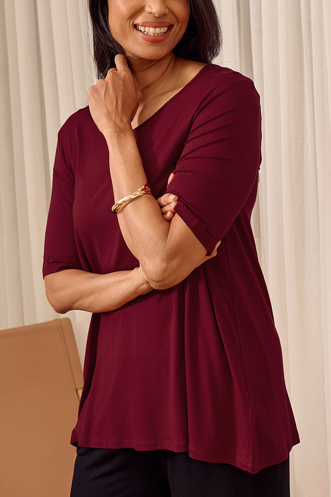 Carter Tunic Top - Rich Red