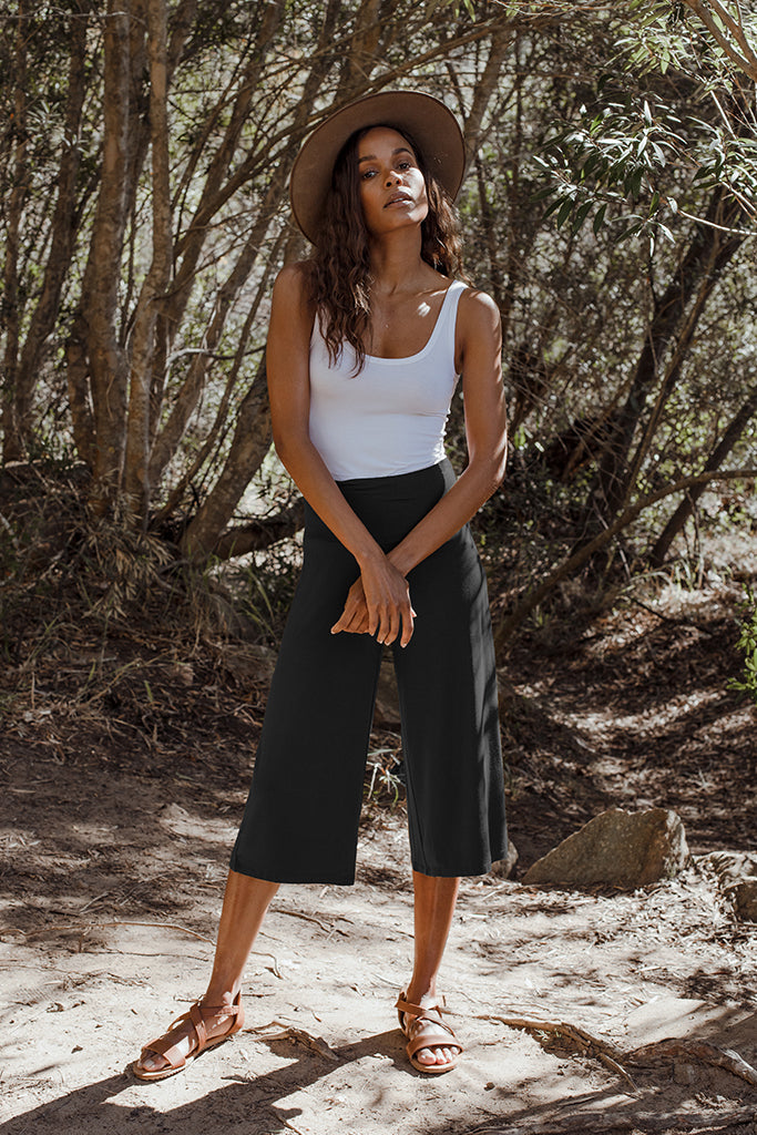 Bamboo Culottes - Vintage Black