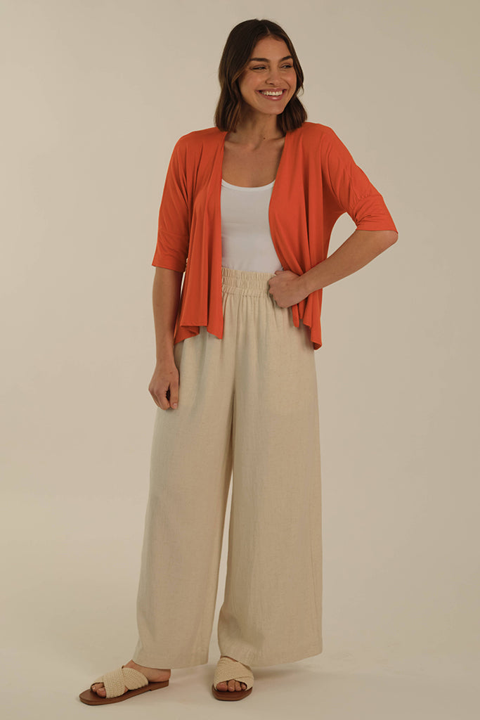 Bamboo Drape Cardi - Flame