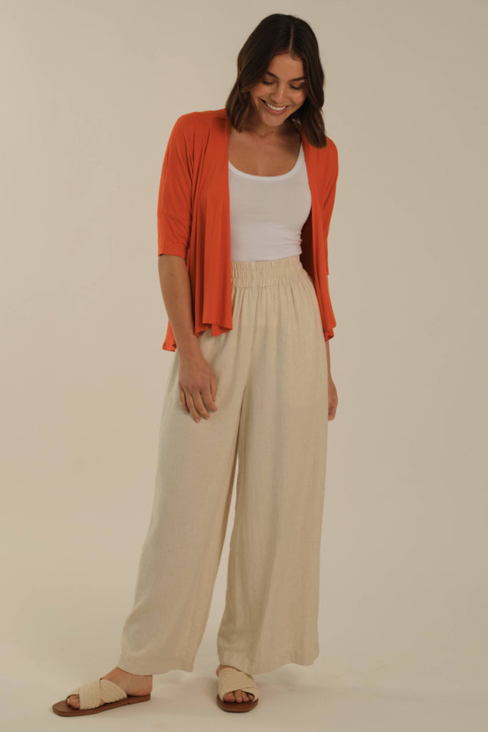 Bamboo Drape Cardi - Flame