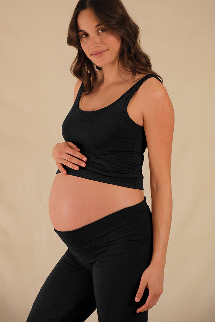 Essential Bamboo Maternity Pants - Black