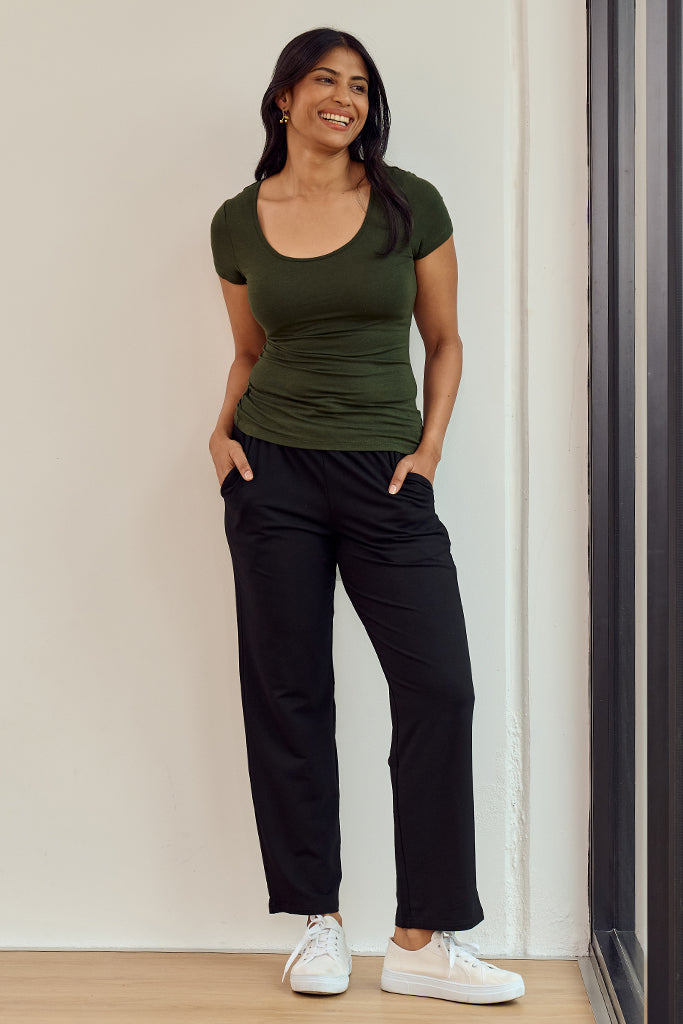 Essential Scoop Tee - Moss