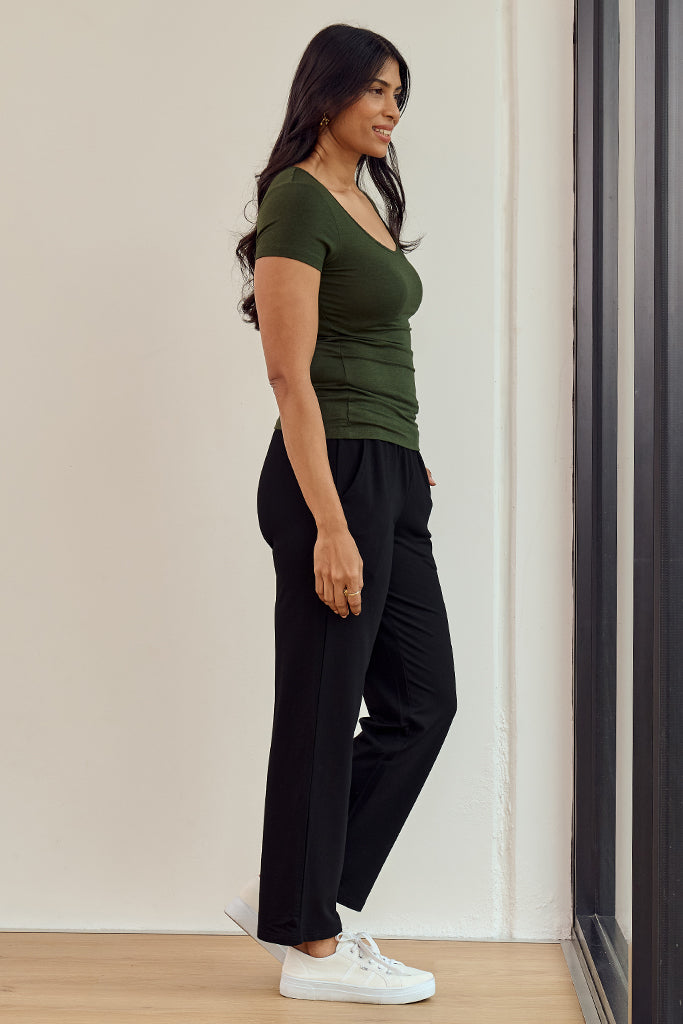 Essential Scoop Tee - Moss