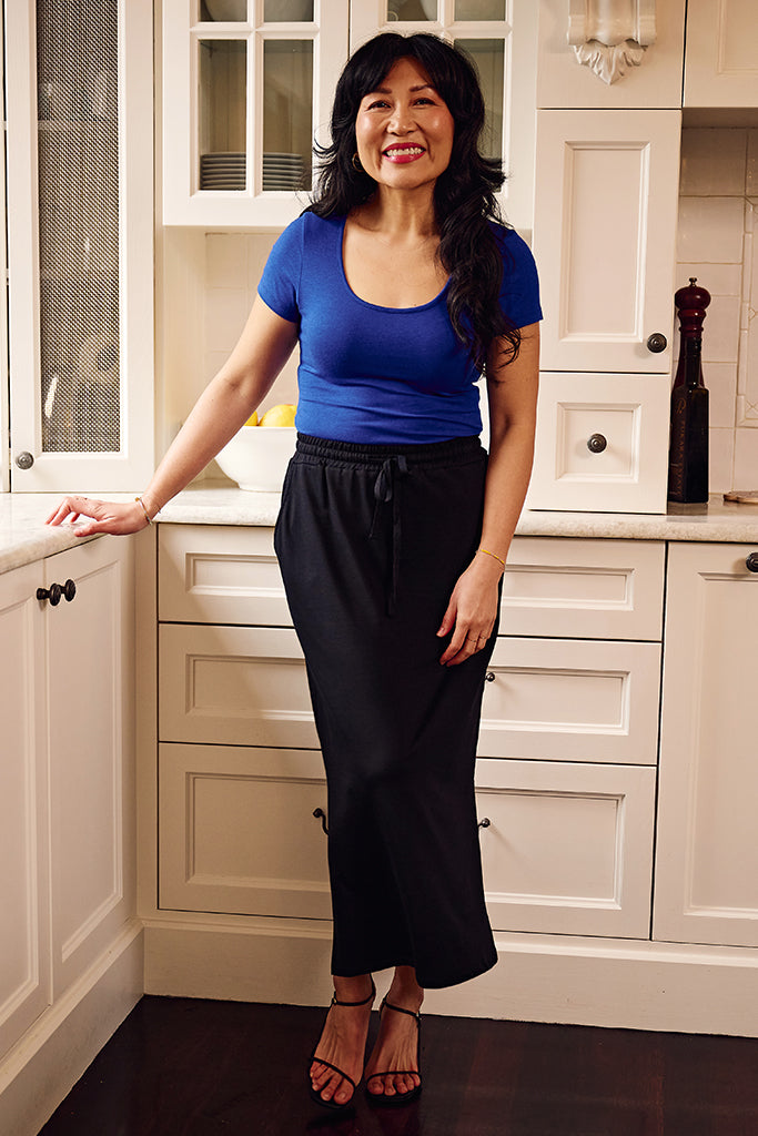 Essential Scoop Tee - Cobalt