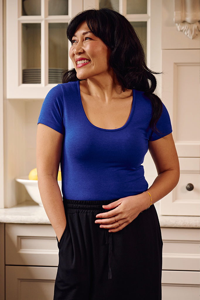 Essential Scoop Tee - Cobalt