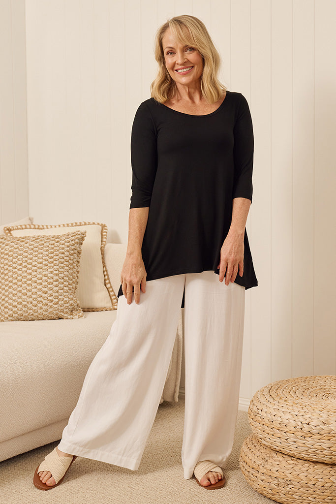 Hi Lo Hem Top - Black
