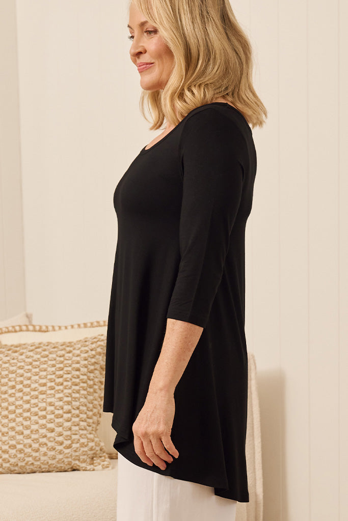 Hi Lo Hem Top - Black