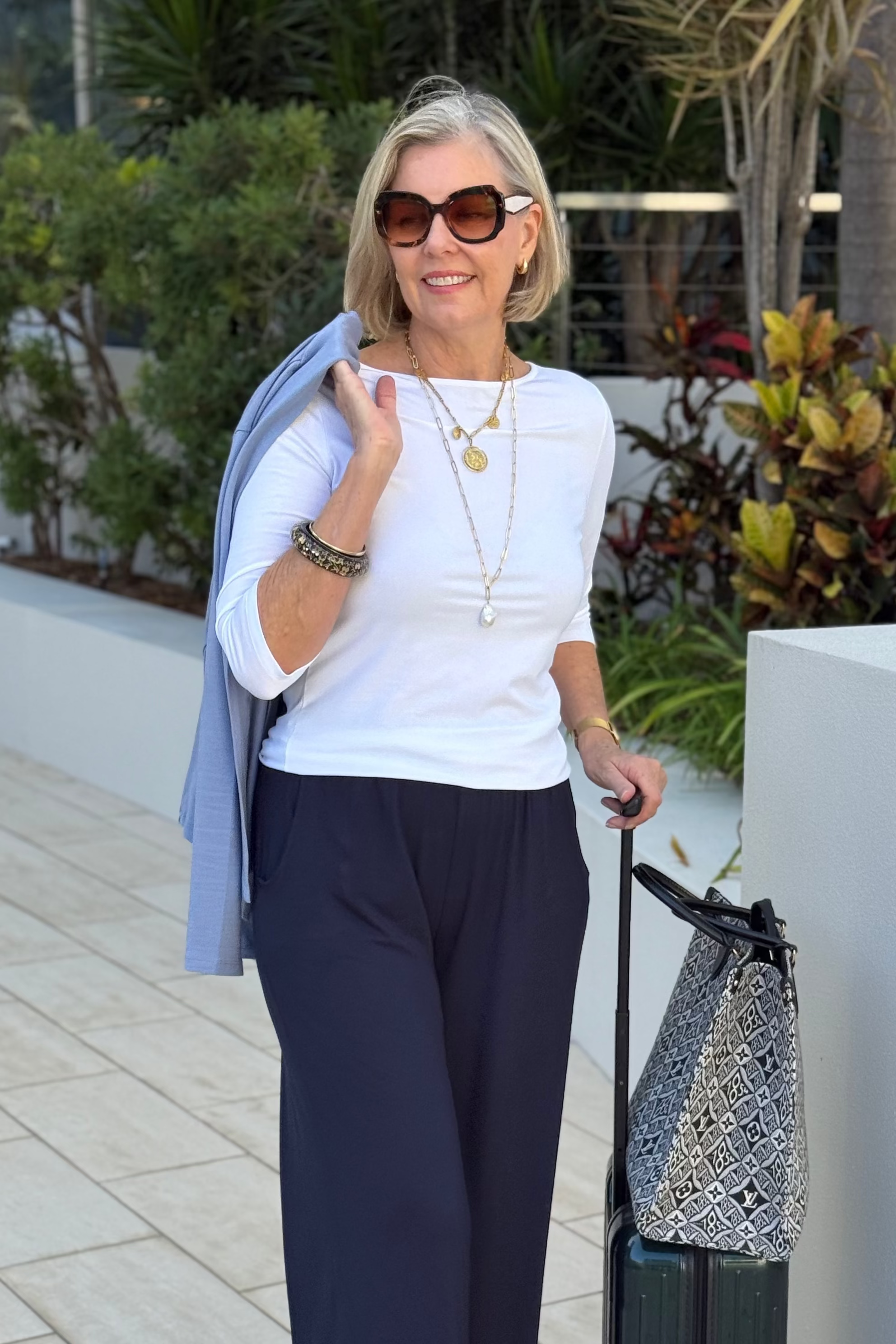 Ada Bamboo Boatneck Top - White