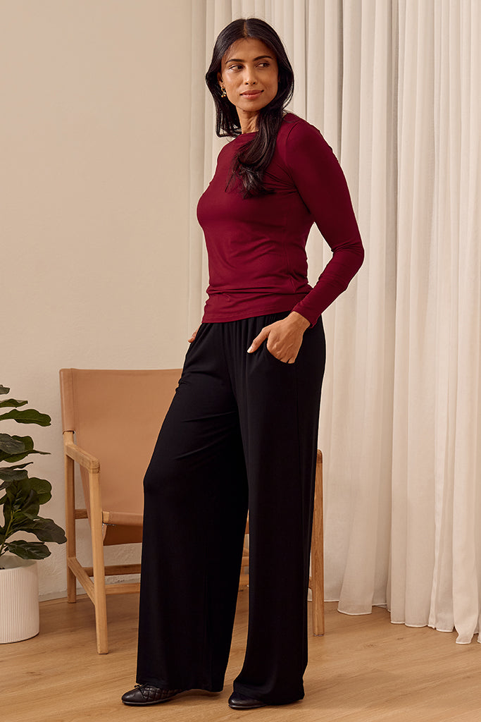 Long Sleeve Crew Neck - Rich Red