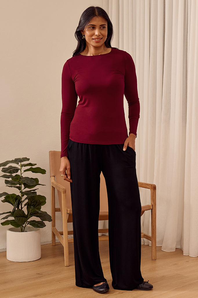 Long Sleeve Crew Neck - Rich Red