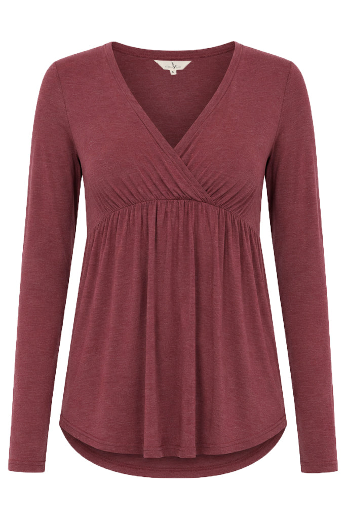 Cross Front PJ Set - Burgundy