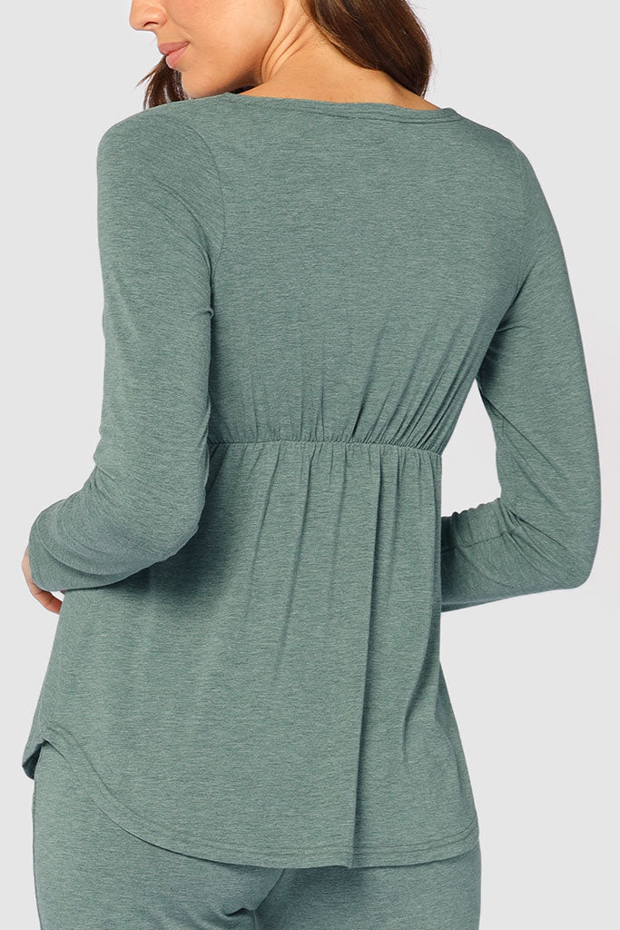 Cross Front PJ Set - Moss