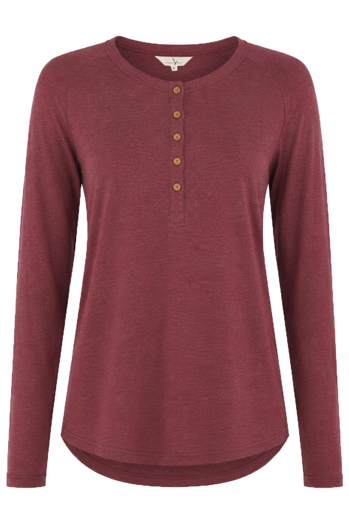 Henley PJ Set - Burgundy
