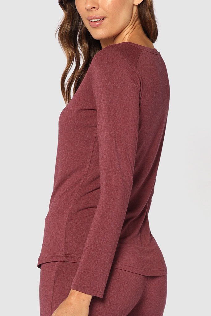 Henley PJ Set - Burgundy