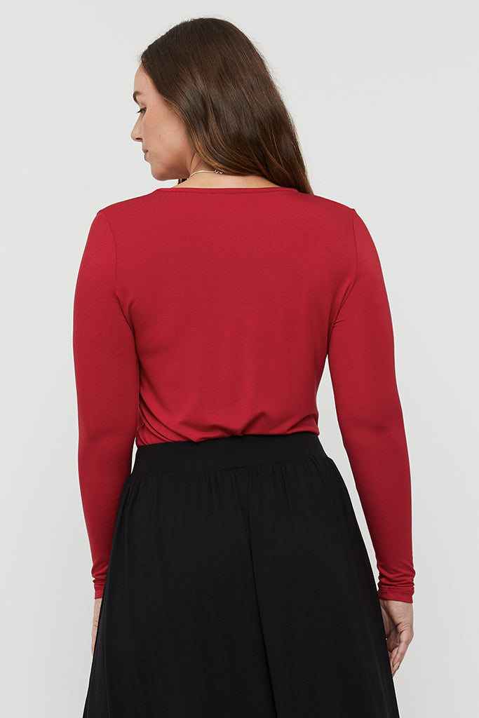 Long Sleeve Crew Neck - True Red – Bamboo Body