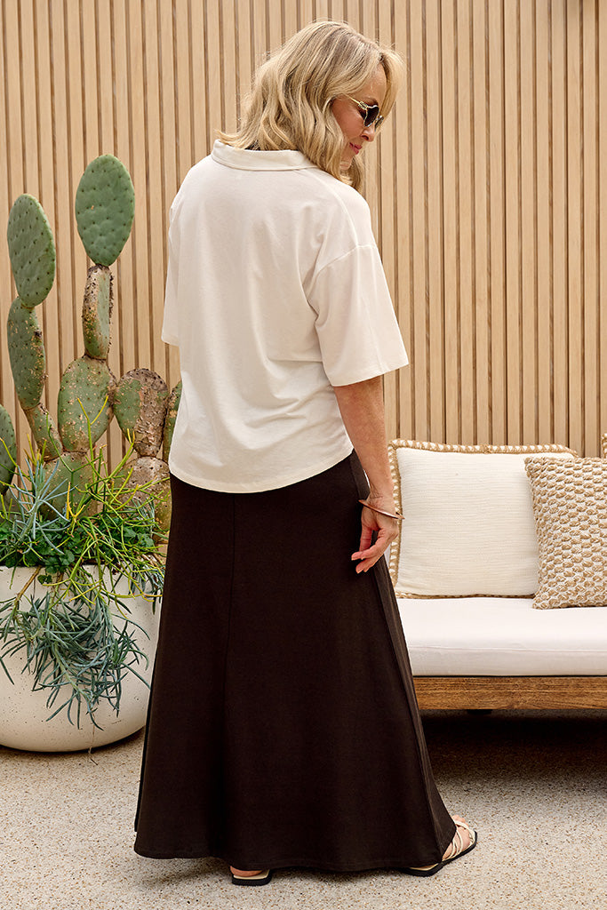 Lana Long Skirt - Chocolate