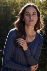 Liv Long Sleeve Slouch Top - Storm
