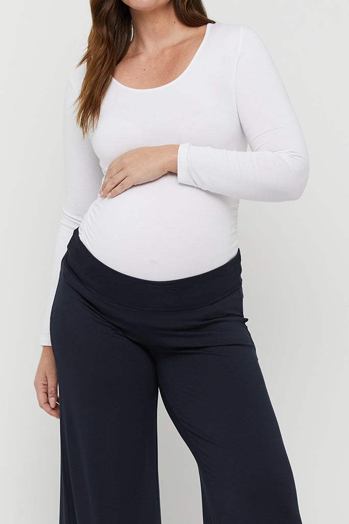 Luxe Wide Leg Maternity Pants - Dark Navy