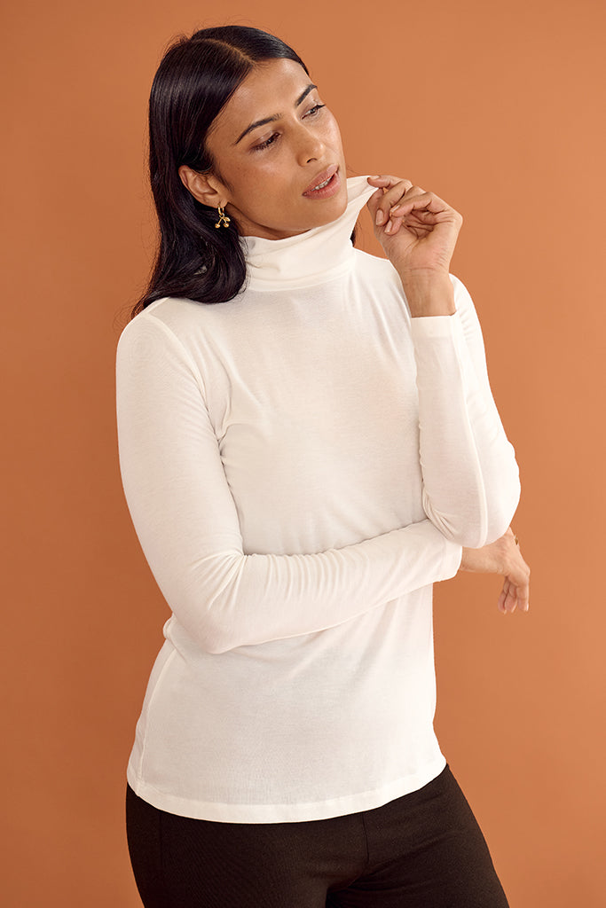 Maya Turtle Neck Knit - Cream