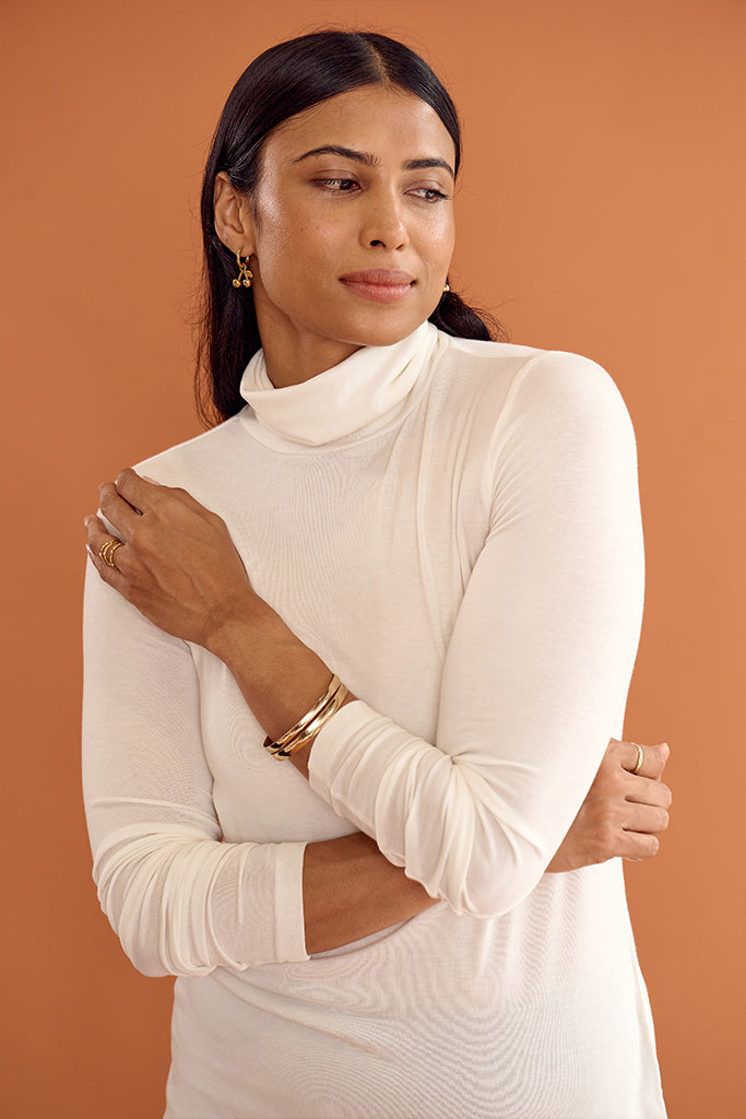 Maya Turtle Neck Knit - Cream