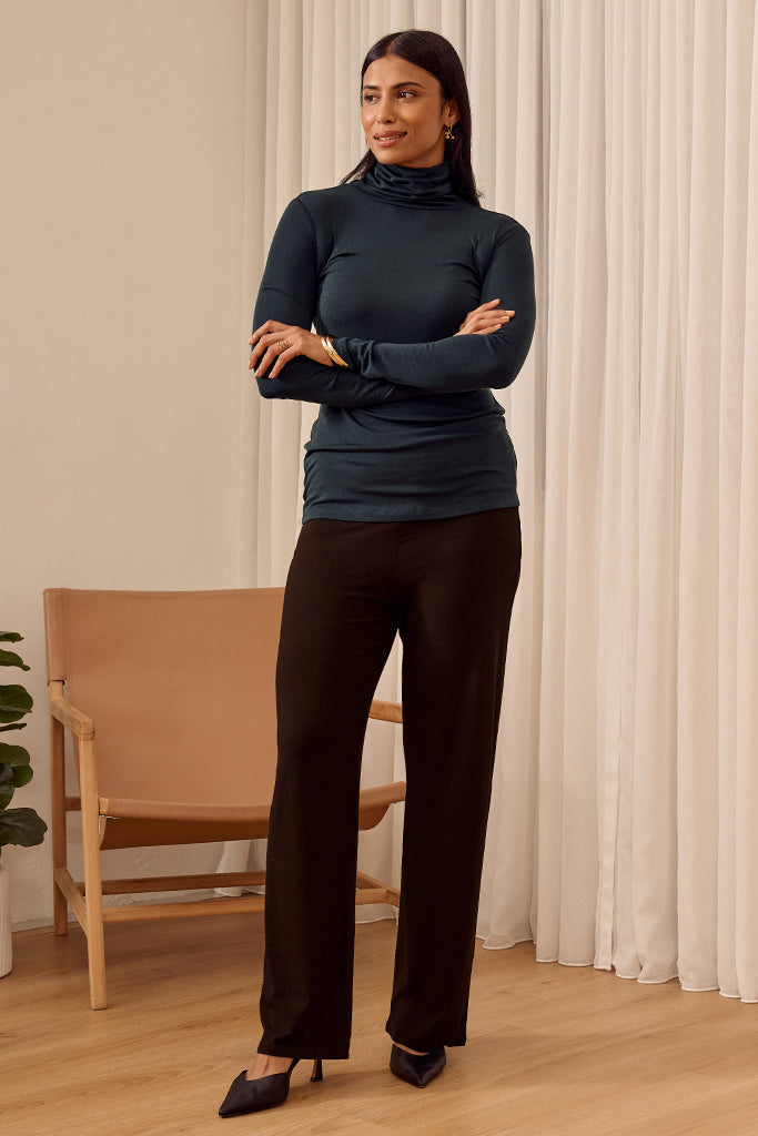Maya Turtle Neck Knit - Petrol