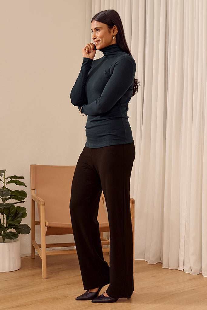 Maya Turtle Neck Knit - Petrol