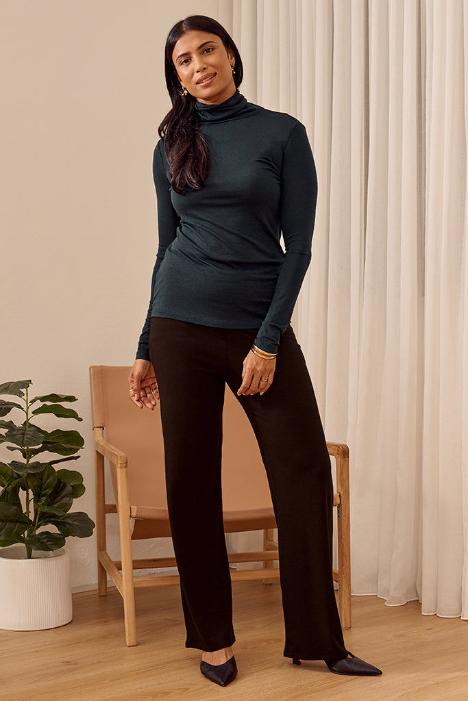 Maya Turtle Neck Knit - Petrol