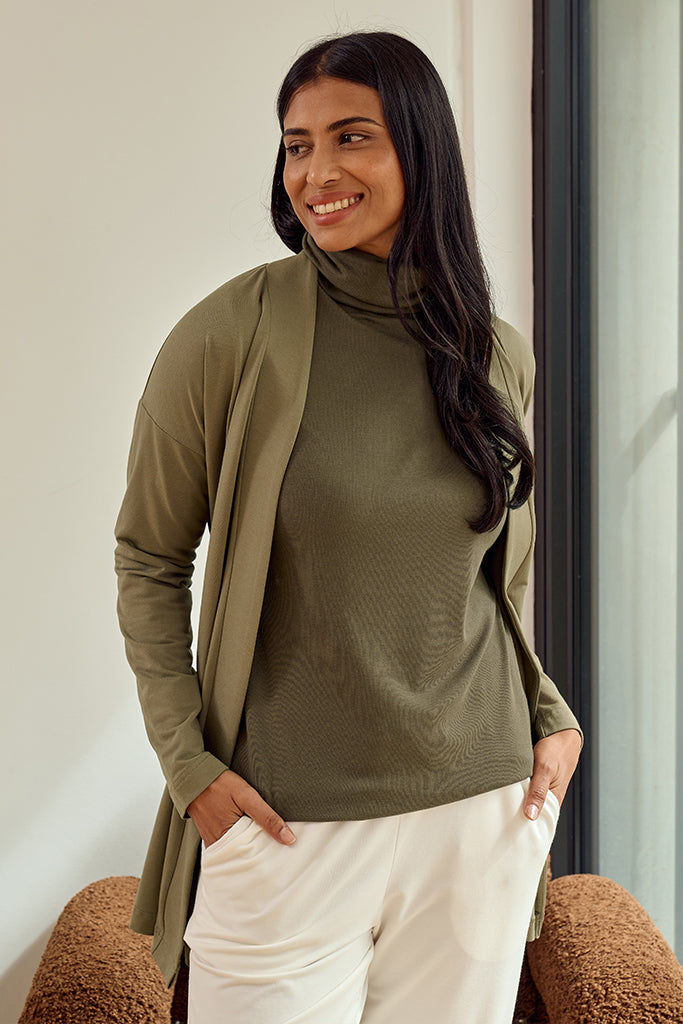 Maya Turtle Neck Knit - Khaki