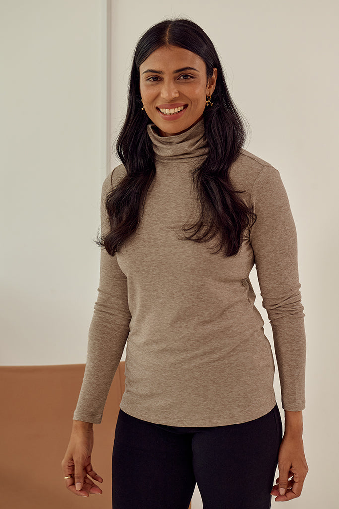 Maya Turtle Neck Knit - Oatmeal