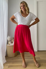 Bamboo Midi Skirt - Magenta