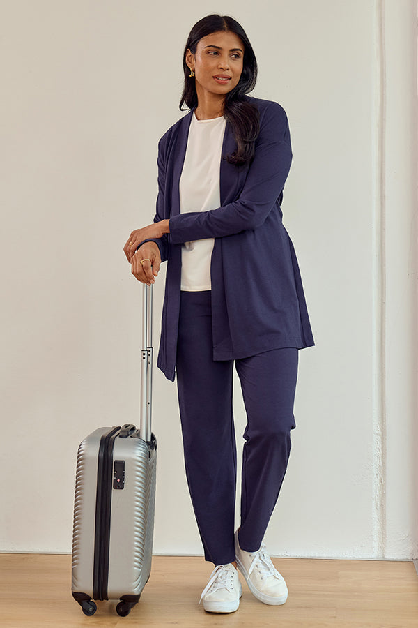 Milan Travel Set in Indigo - Travel Clothing for Women| Bamboo Body
